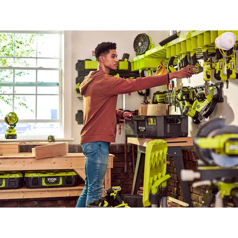 RYOBI LINK Tool Crate with LINK 7-Piece Wall Storage Kit and LINK Wall Rails (2-Pack) - STM104-STM503K-STM504