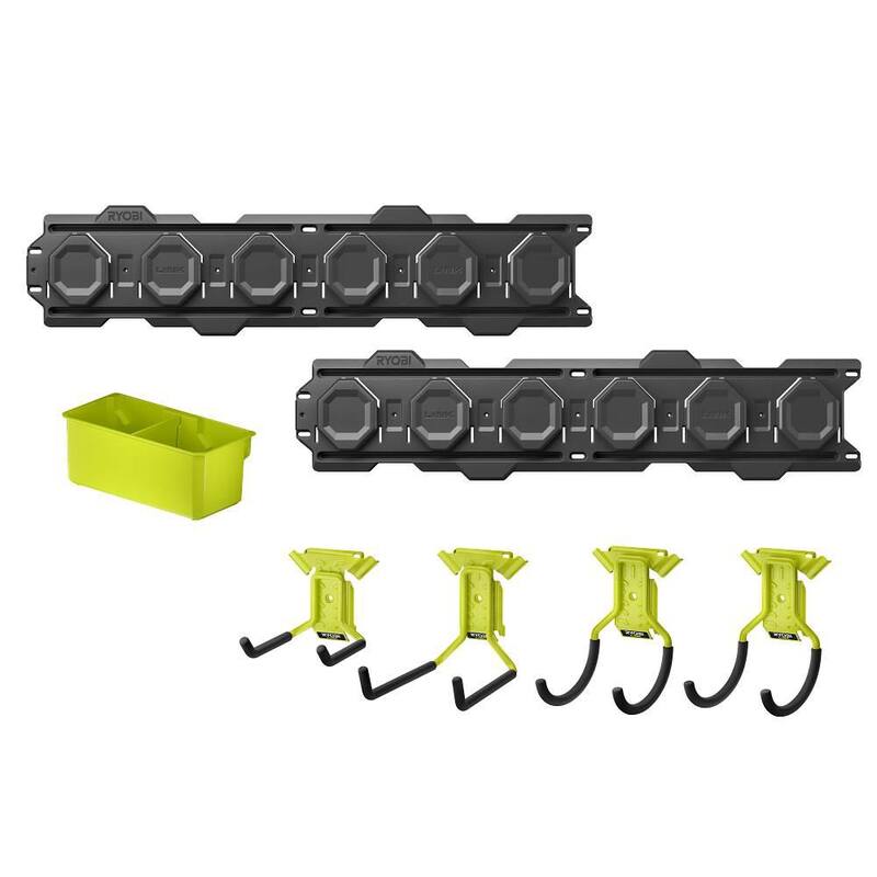 RYOBI LINK Tool Crate with LINK 7-Piece Wall Storage Kit and LINK Wall Rails (2-Pack) - STM104-STM503K-STM504