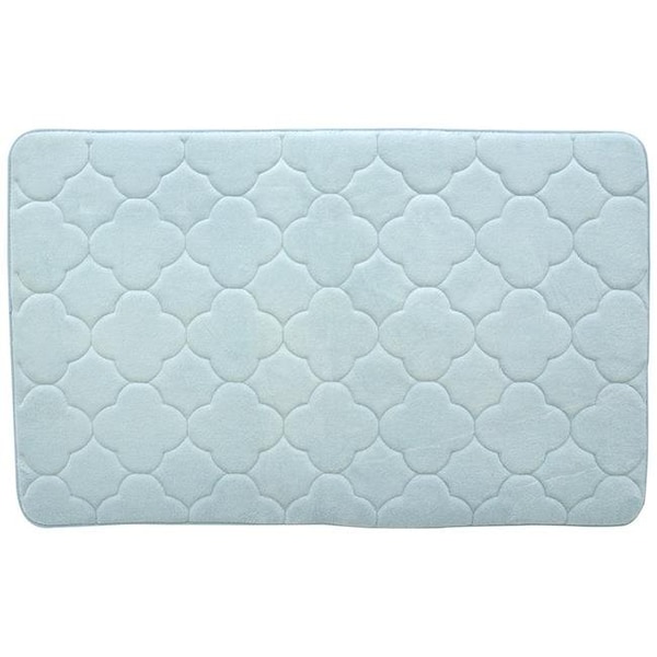 Stephan Roberts Home Stephan Roberts Home 34N-EM1V14-12 21 x 34 in. Embroidered Memory Foam Bath Mat - Sterling Blue - 34N-EM1V14-12