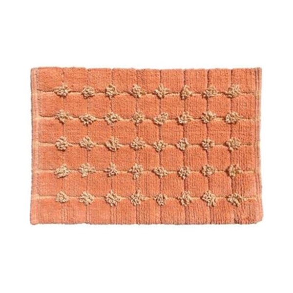 Kd Mobiliario 18 x 27 in. Cotton Tail Tufted Bath Rug, Coral - KD2622962