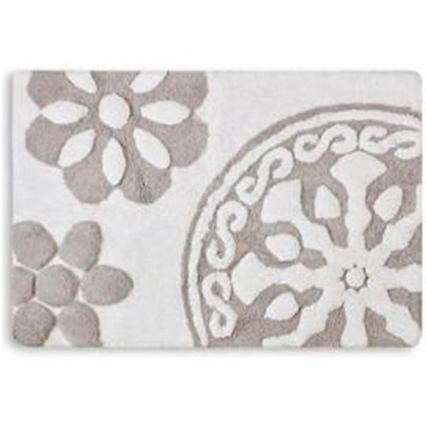 Madison Park 20 x 30 in. Medallion Cotton Tufted Bath Rug, Grey - MP72-4430