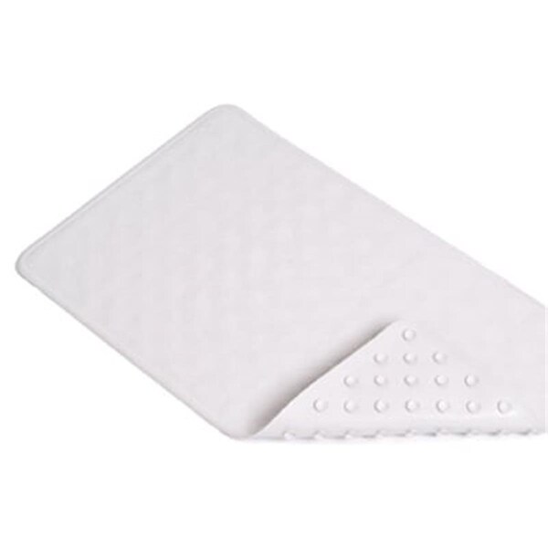 Daphnes Dinnette BMAT-C4L04-04 14 x 24 in. White Circles Rubber Bath Mat - DA29669
