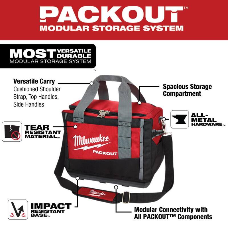 Milwaukee 15 in. PACKOUT Tool Bag/Tote with 3-Piece Pliers Kit - 48-22-8321-48-22-6331