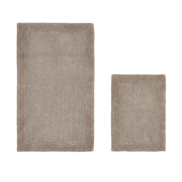 Better Trends Edge Collection 100% Cotton 2 Piece Set 17' x 24', 24' x 40' Bath Rug Set in Sand - BAEG2PC1740SD