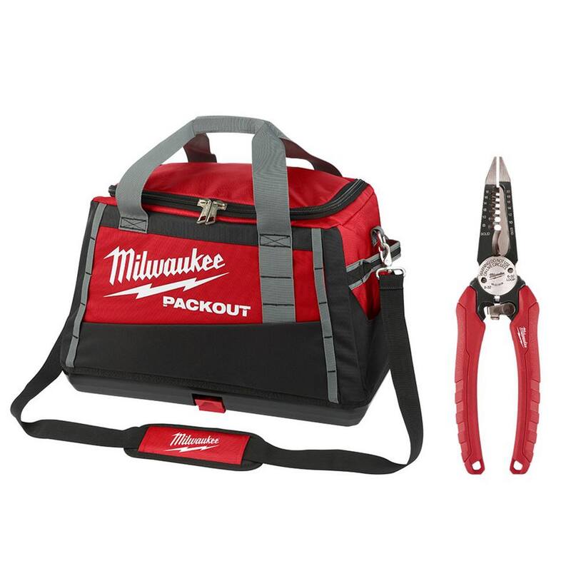 Milwaukee 20 in. PACKOUT Tool Bag/Tote with 6-in-1 Wire Stripper Pliers - 48-22-8322-48-22-3079