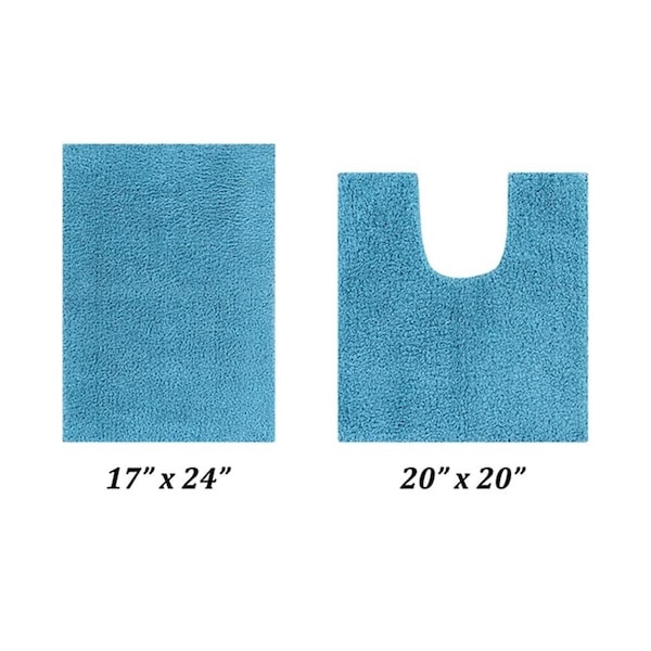Better Trends Micro Plush Collection 100% Polyester 2 Piece Set 17' x 24', 20' x 20' Bath Rug Set in Teal - BAMP2PC1720TL