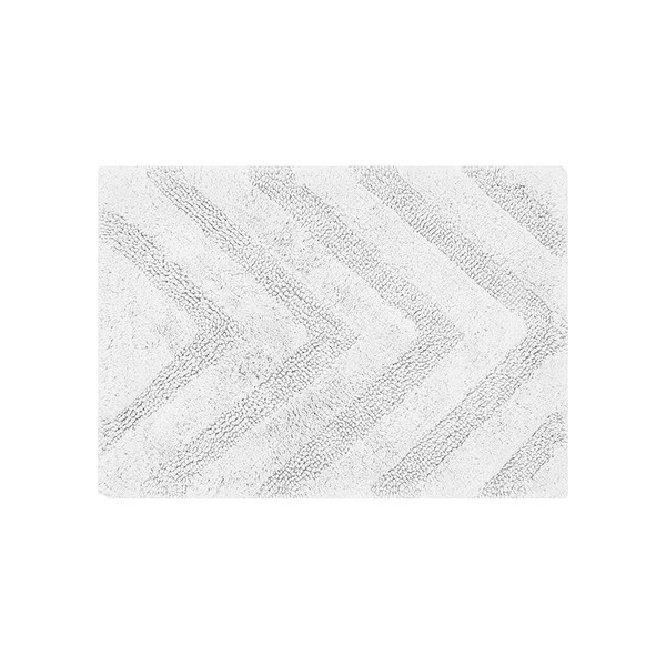 Better Trends Hugo Collection 100% Cotton 17' x 24' Rectangle Bath Rug in White - BAHG1724WH