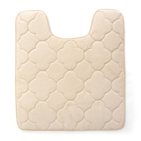 Stephan Roberts Home Stephan Roberts Home 24NC-EM1V15-12 21 x 24 in. Embroidered Memory Foam Contoured Bath Mat - Tapioca - 24NC-EM1V15-12