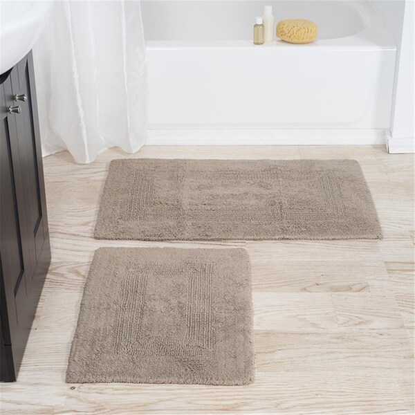 Daphnes Dinnette 100 Percent Cotton 2 Piece Bathroom Runner Set, Taupe - DA3857238
