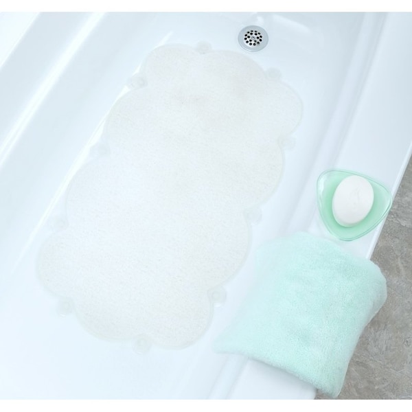 Slipx Solutions 0 Divine Design Heavenly Comfort Cloud Bath Mat with Microban, 29 in L, 17 in W, Vinyl Mat Surface - 6001