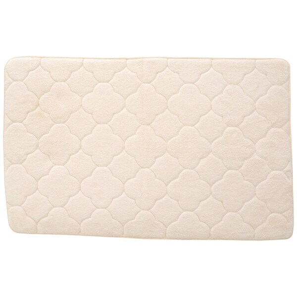 Betterbeds 21 x 34 in Embroidered Memory Foam Bath Mat Wood Smoke - BE655778