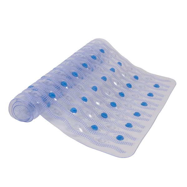 Kenney Mfg Non-Slip Semi-Brushed Bath Mat, Clear Blue - KN61298V2