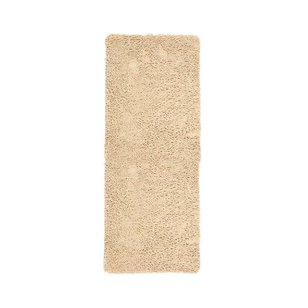 Hastings Home Hastings Home Memory Foam Shag Bath Mat 2-feet by 5-feet - Ivory - 800201QBX
