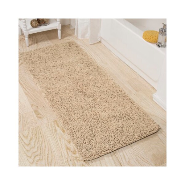 Hastings Home Hastings Home Memory Foam Shag Bath Mat 2-feet by 5-feet - Ivory - 800201QBX