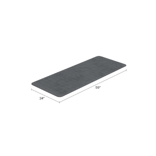 Hastings Home Oversized Bathroom Rug Memory Foam Bath Mat Textured Stripes with Non-Slip Absorbent Runner, Gray - 594892OKB
