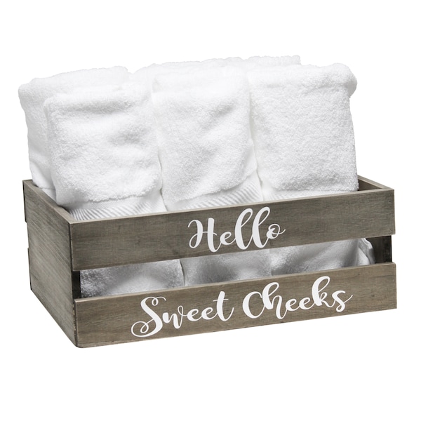 Elegant Designs Three Piece Decorative Wood Bathroom Set, Large, Cheeky - HG3000-RGC