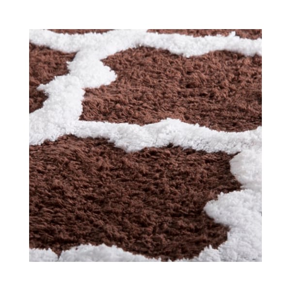 Hastings Home Hastings Home 100 Percent Cotton 2 Piece Trellis Bathroom Mat Set - Chocolate - 726395ZMO