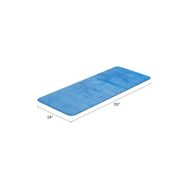 Hastings Home Microfiber Memory Foam Bathmat, Oversized Padded Nonslip Accent Rug for Home, Wave Pattern (Blue) - 166367GOB