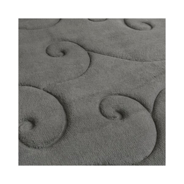 Hastings Home 2 pc Memory Foam Bath Mat Set by Hastings Home -Coral Fleece Embossed Pattern - Platinum - 588220MKH