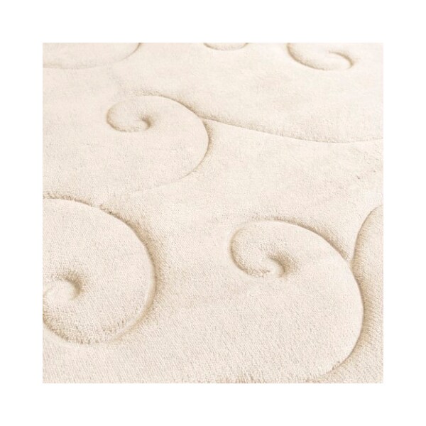 Hastings Home 2 pc Memory Foam Bath Mat Set by Hastings Home -Coral Fleece Embossed Pattern - Ivory - 105745NYL