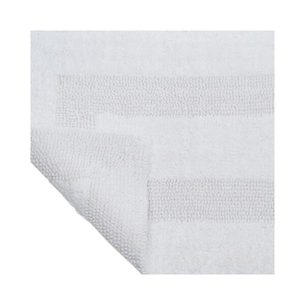 Hastings Home 100-percent Cotton Bathmat 24x60 Long Bathroom Runner, Reversible, Soft, Absorbent, Rug, White - 810554RJH