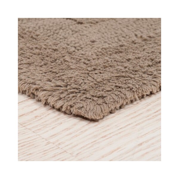 Hastings Home 2-piece 100-percent Cotton Bathmat, Reversible, Soft, Absorbent Bathroom Rugs, Taupe - 910930IRY