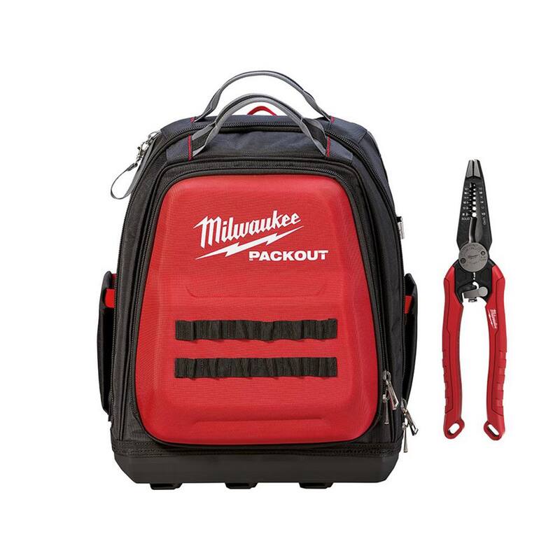Milwaukee 15 in. PACKOUT Backpack with 7-in-1 Combination Wire Stripper Pliers - 48-22-8301-48-22-3078