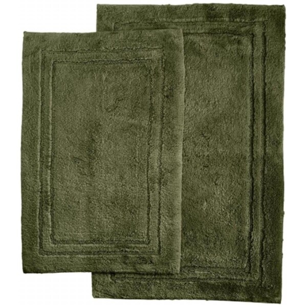 Superior Cotton 2-Piece Bath Rug Set  Forest Green - BATHRUG-2PC-FG
