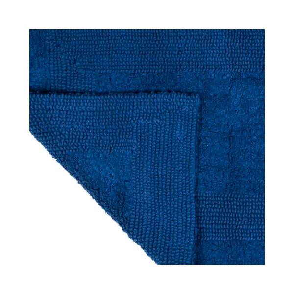 Hastings Home 100-percent Cotton Bathmat 24x60 Long Bathroom Runner, Reversible, Soft, Absorbent, Rug, Navy - 743160XPI