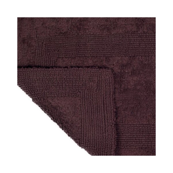 Hastings Home 100-percent Cotton Bath Mat, 24x60 Long Bathroom Runner, Reversible, Soft, Absorbent, Rug, Chocolate - 654483EZK