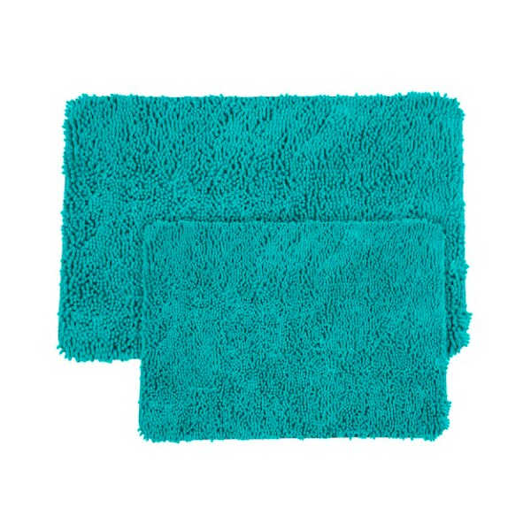 Hastings Home Hastings Home 2 Piece Memory Foam Shag Bath Mat - Seafoam - 106491OCE
