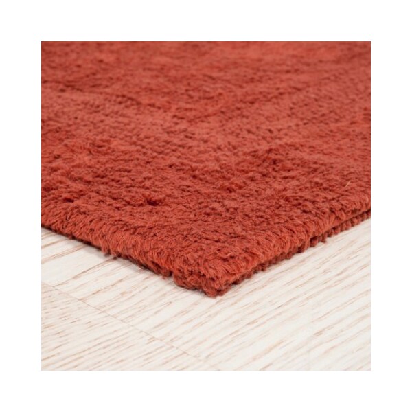 Hastings Home 2-piece 100-percent Cotton Bathmat, Reversible, Soft, Absorbent Bathroom Rugs, Brick - 123051SRA