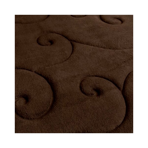 Hastings Home 2 pc Memory Foam Bath Mat Set by Hastings Home -Coral Fleece Embossed - Chocolate - 340629KZI