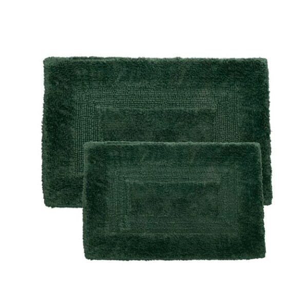 Hastings Home 2-piece 100-percent Cotton Bathmat, Reversible, Soft, Absorbent Bathroom Rugs, Green - 784473HHB