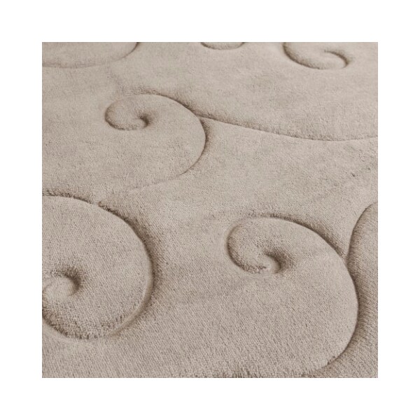 Hastings Home 2 pc Memory Foam Bath Mat Set by Hastings Home -Coral Fleece Embossed Pattern - Taupe - 254222JQX