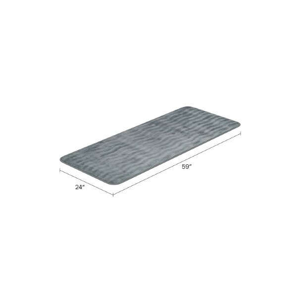 Hastings Home Microfiber Memory Foam Bathmat, Oversized Padded Nonslip Accent Rug for Home, Wave Pattern (Platinum) - 835890OOL