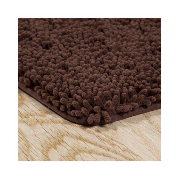 Hastings Home Hastings Home 2 Piece Memory Foam Shag Bath Mat - Chocolate - 181991DXJ