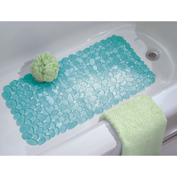 Interdesign iDesign 26-1/2 in. L X 13-3/4 in. W Blue Vinyl Bath Mat - 80011