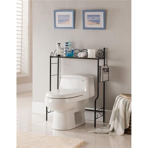 Kb KB BM1126-B 36 x 26 x 12 in. Etagere-Bathroom Rack; Black & Marble top - BM1126-B