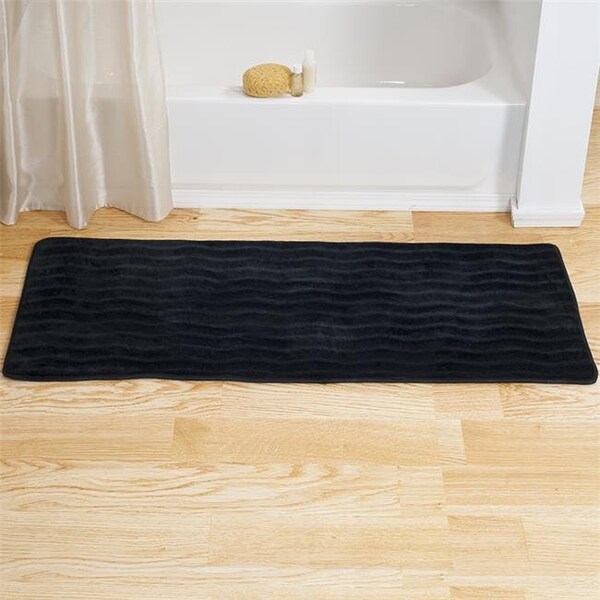 Lavish Home Lavish Home 67-11-BL 60 x 24.25 x 0.62 in. Memory Foam Extra Long Bath Rug Mat - Black - 67-11-BL