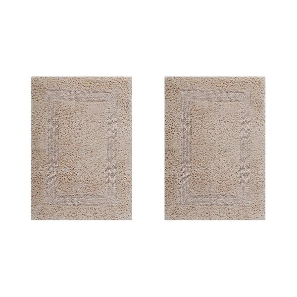 Better Trends Lux Collection 100% Cotton 2 Piece Set 17' x 24', 17' x 24' Bath Rug Set in Sand - BALU2PC1724SD
