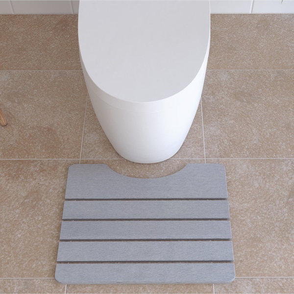 Castello Usa Diatomite Quick-Dry Stone Toilet Contour Mat - Gray - CB-DTM-G