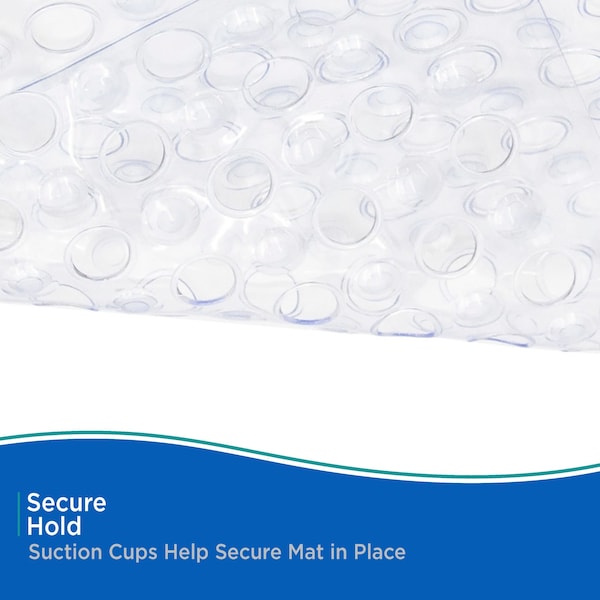 Kenney Mfg Non-Slip Bath, Shower, and Tub Mat with Suction Cups, Clear - KN67243