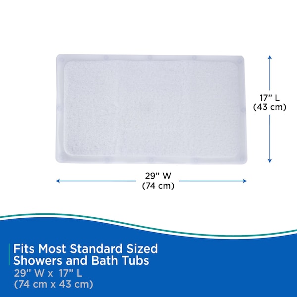 Kenney Mfg 17in x 29in Loofah Bath Mat, Clear - KN67258