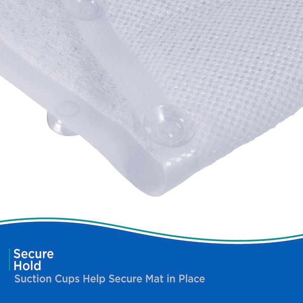 Kenney Mfg 17in x 29in Loofah Bath Mat, Clear - KN67258