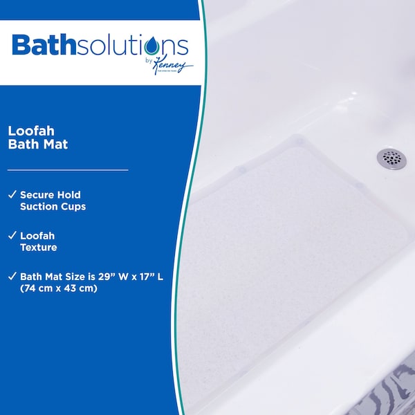 Kenney Mfg 17in x 29in Loofah Bath Mat, Clear - KN67258