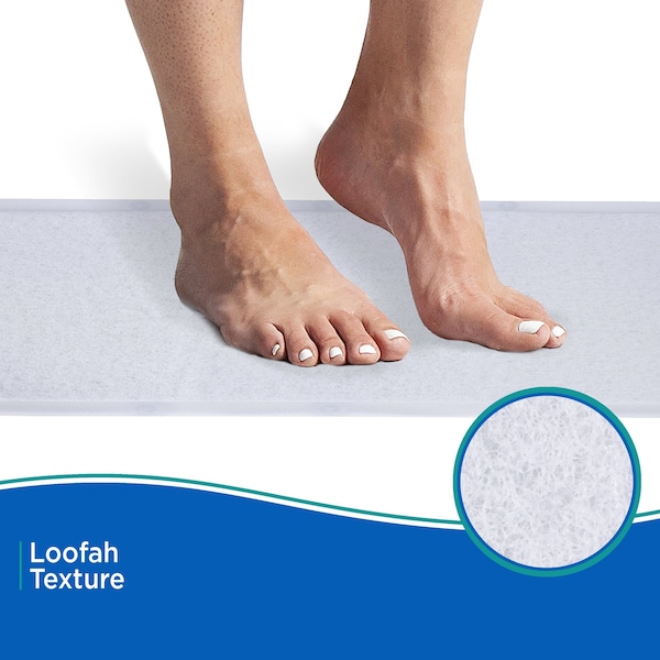 Kenney Mfg 17in x 29in Loofah Bath Mat, Clear - KN67258