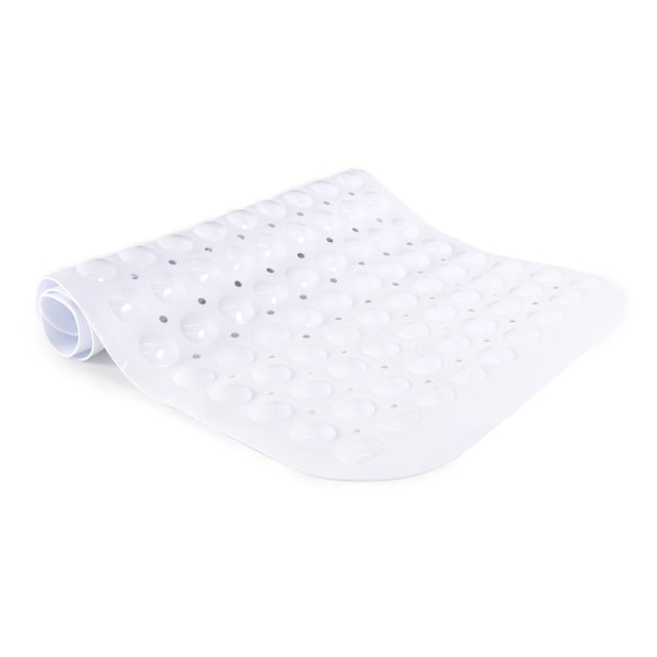 Kenney Mfg Microban Protected Bubble Bath Mat, 26.75in L x 14.5in W, White - MB61186H