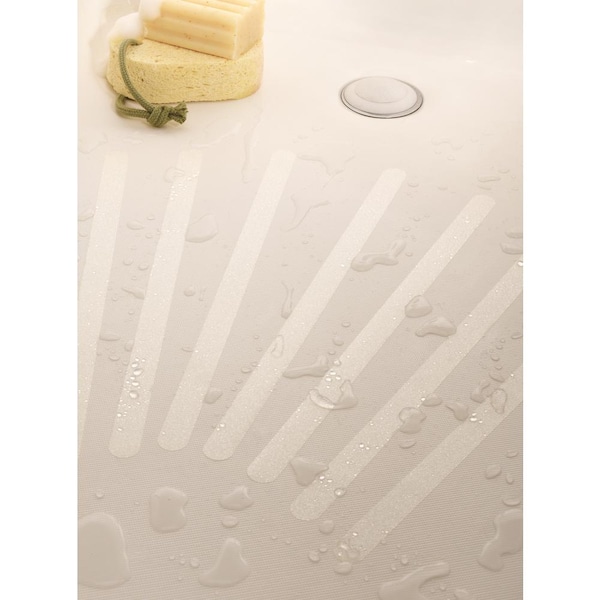 Handi Treads Non-Slip Bath Tread, 3/4" x 7.5" clear, PK12, Adhesive, Mold and Mildew Resistant - HTBT0107CP2