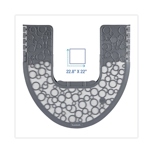 Boardwalk Commode Mat 2.0, Rubber, 22.88 x 22, Gray/White, PK6 - BWKCMGW